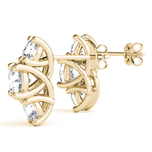   3-Stone Prong Set Curved Earring 1.55 Carat Total Weight   (Lab-Created) 1.55 C.T.W 10K yellow, white or rose gold - view 7