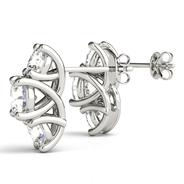   3-Stone Prong Set Curved Earring 1.55 Carat Total Weight   (Lab-Created) 1.55 C.T.W 10K yellow, white or rose gold - view 2