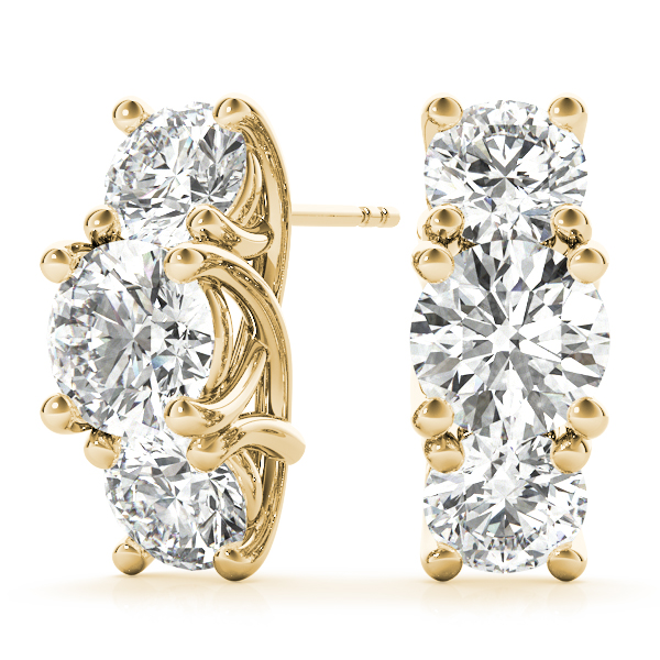   3-Stone Prong Set Curved Earring 1.55 Carat Total Weight   (Lab-Created) 1.55 C.T.W 10K yellow, white or rose gold - view 8