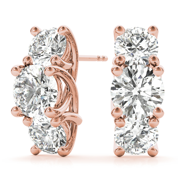   3-Stone Prong Set Curved Earring 1.55 Carat Total Weight   (Lab-Created) 1.55 C.T.W 10K yellow, white or rose gold - view 13