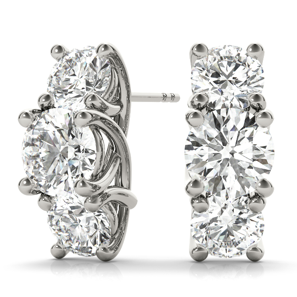   3-Stone Prong Set Curved Earring 1.55 Carat Total Weight   (Lab-Created) 1.55 C.T.W 10K yellow, white or rose gold - view 3
