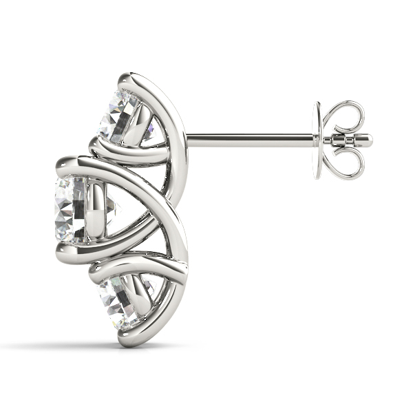   3-Stone Prong Set Curved Earring 1.55 Carat Total Weight   (Lab-Created) 1.55 C.T.W 10K yellow, white or rose gold - view 4