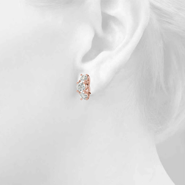   3-Stone Prong Set Curved Earring 1.55 Carat Total Weight   (Lab-Created) 1.55 C.T.W 10K yellow, white or rose gold - view 15