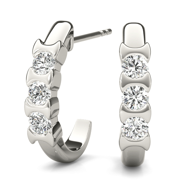 3-Stone Half Bezel J-Hoops
