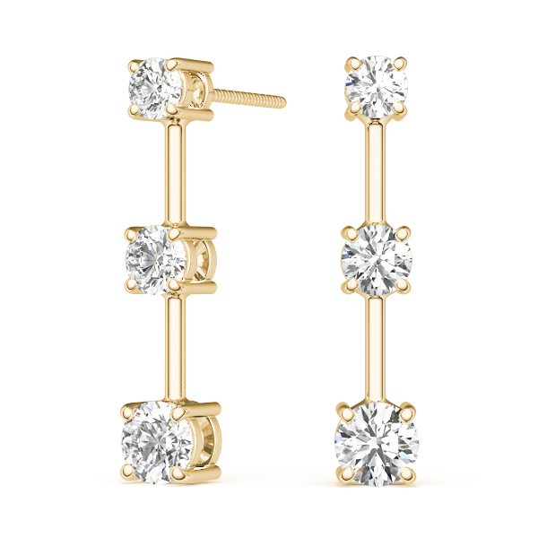   3-Stone Drop Earrings 1/4 Carat Total Weight   (Lab-Created) 0.24 C.T.W 10K yellow, white or rose gold - view 6