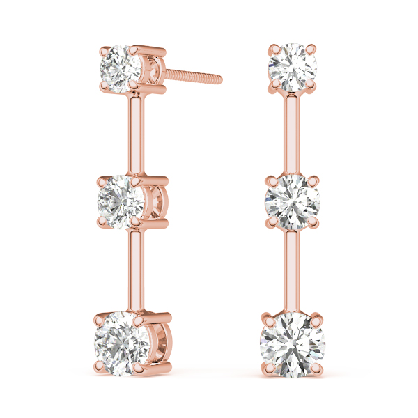   3-Stone Drop Earrings 1/4 Carat Total Weight   (Lab-Created) 0.24 C.T.W 10K yellow, white or rose gold - view 11