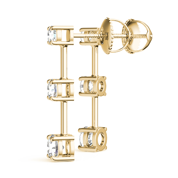   3-Stone Drop Earrings 1/4 Carat Total Weight   (Lab-Created) 0.24 C.T.W 10K yellow, white or rose gold - view 7