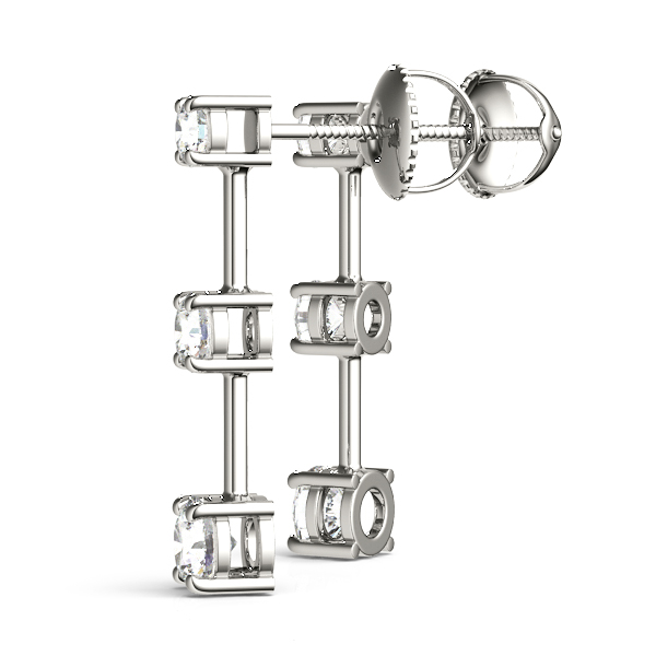   3-Stone Drop Earrings 1/4 Carat Total Weight   (Lab-Created) 0.24 C.T.W 10K yellow, white or rose gold - view 2