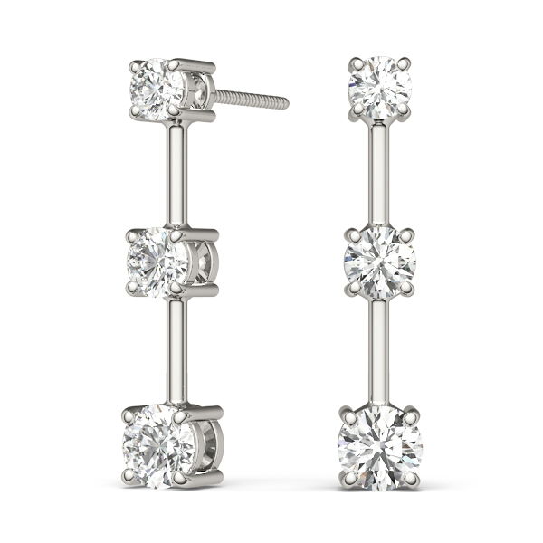   3-Stone Drop Earrings 1/4 Carat Total Weight   (Lab-Created) 0.24 C.T.W 10K yellow, white or rose gold - view 3