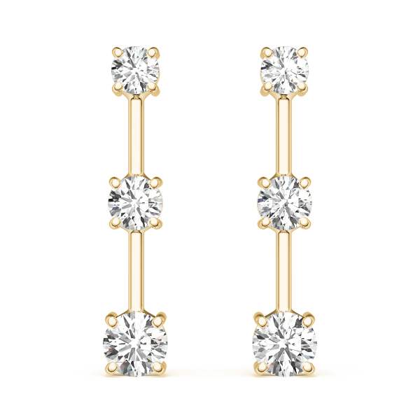   3-Stone Drop Earrings 1/4 Carat Total Weight   (Lab-Created) 0.24 C.T.W 10K yellow, white or rose gold - view 8