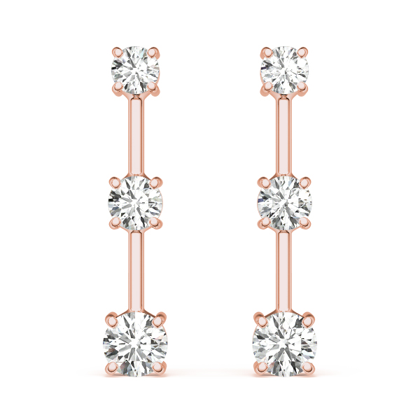   3-Stone Drop Earrings 1/4 Carat Total Weight   (Lab-Created) 0.24 C.T.W 10K yellow, white or rose gold - view 13