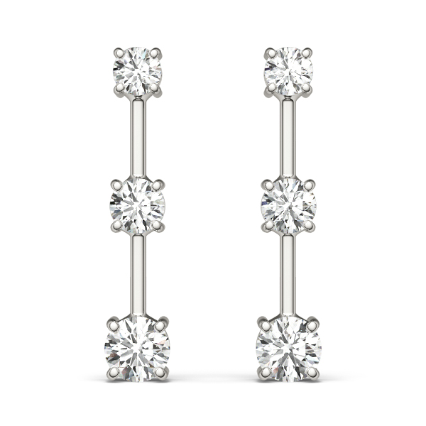 3-Stone Drop Earrings
