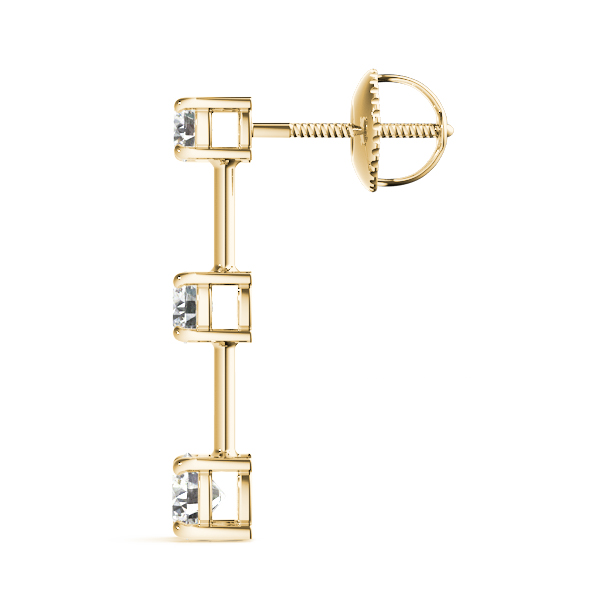   3-Stone Drop Earrings 1/4 Carat Total Weight   (Lab-Created) 0.24 C.T.W 10K yellow, white or rose gold - view 9
