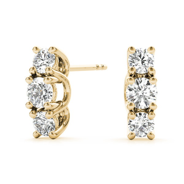   3-Stone Prong Set Curved Earring 0.56 Carat Total Weight   (Lab-Created) 0.56 C.T.W 10K yellow, white or rose gold - view 6