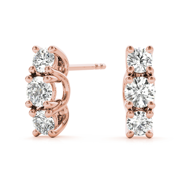   3-Stone Prong Set Curved Earring 0.56 Carat Total Weight   (Lab-Created) 0.56 C.T.W 10K yellow, white or rose gold - view 11