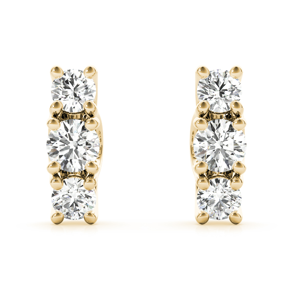   3-Stone Prong Set Curved Earring 0.56 Carat Total Weight   (Lab-Created) 0.56 C.T.W 10K yellow, white or rose gold - view 8