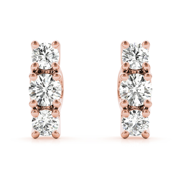   3-Stone Prong Set Curved Earring 0.56 Carat Total Weight   (Lab-Created) 0.56 C.T.W 10K yellow, white or rose gold - view 13