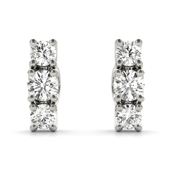   3-Stone Prong Set Curved Earring 0.56 Carat Total Weight   (Lab-Created) 0.56 C.T.W 10K yellow, white or rose gold - view 3
