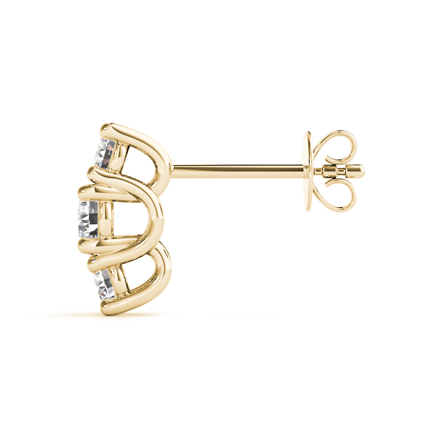   3-Stone Prong Set Curved Earring 0.56 Carat Total Weight   (Lab-Created) 0.56 C.T.W 10K yellow, white or rose gold - view 9
