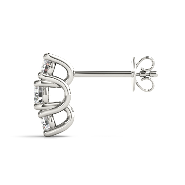   3-Stone Prong Set Curved Earring 0.56 Carat Total Weight   (Lab-Created) 0.56 C.T.W 10K yellow, white or rose gold - view 4