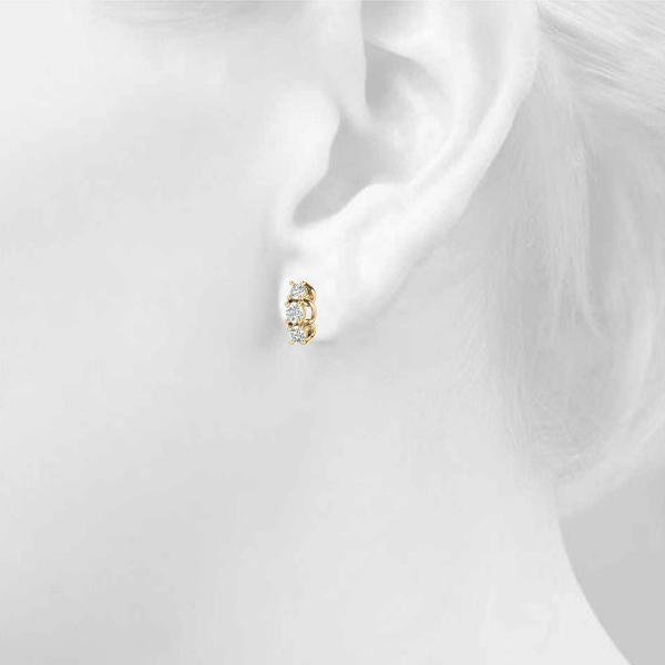   3-Stone Prong Set Curved Earring 0.56 Carat Total Weight   (Lab-Created) 0.56 C.T.W 10K yellow, white or rose gold - view 10