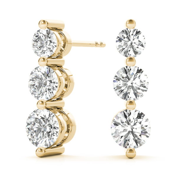   Single Shared Prong Drop Earrings 1/4 Carat Total Weight   (Lab-Created) 0.24 C.T.W 10K yellow, white or rose gold - view 5