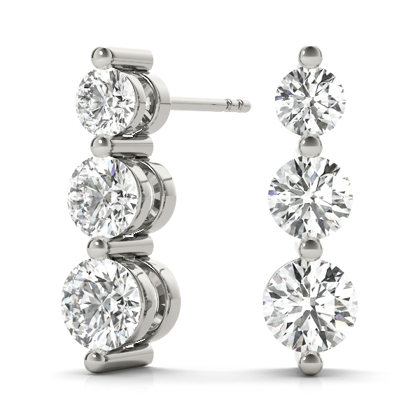 Single Shared Prong Drop Earrings | USA Jewels