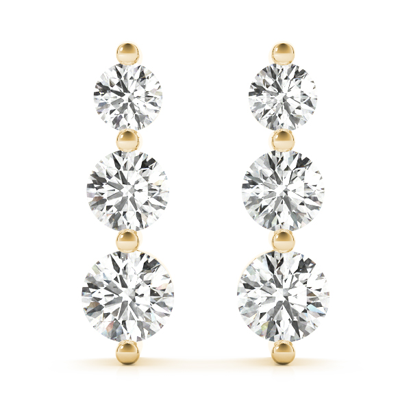   Single Shared Prong Drop Earrings 1/4 Carat Total Weight   (Lab-Created) 0.24 C.T.W 10K yellow, white or rose gold - view 7