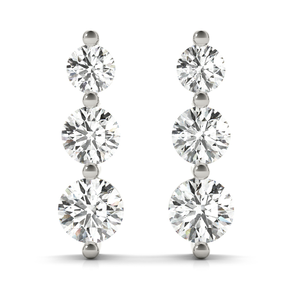   Single Shared Prong Drop Earrings 1/4 Carat Total Weight   (Lab-Created) 0.24 C.T.W 10K yellow, white or rose gold - view 2