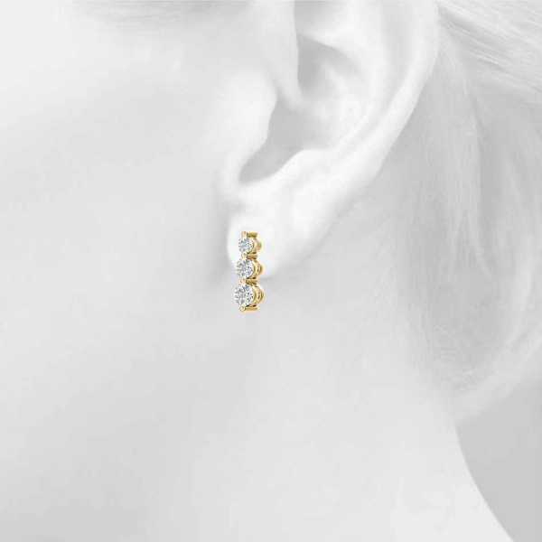   Single Shared Prong Drop Earrings 1/4 Carat Total Weight   (Lab-Created) 0.24 C.T.W 10K yellow, white or rose gold - view 9