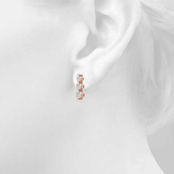   Single Shared Prong Drop Earrings 1/4 Carat Total Weight   (Lab-Created) 0.24 C.T.W 10K yellow, white or rose gold - view 14
