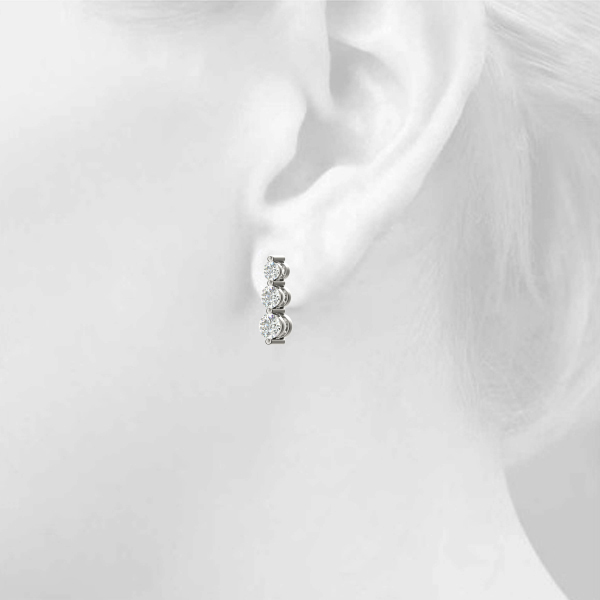   Single Shared Prong Drop Earrings 1/4 Carat Total Weight   (Lab-Created) 0.24 C.T.W 10K yellow, white or rose gold - view 4