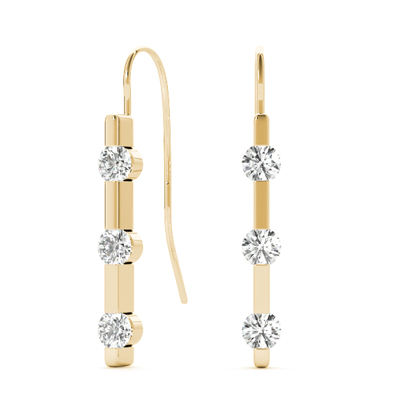   3 Stone Diamond Earrings 1/4 Carat Total Weight   (Lab-Created) 0.24 C.T.W 10K yellow, white or rose gold - view 6