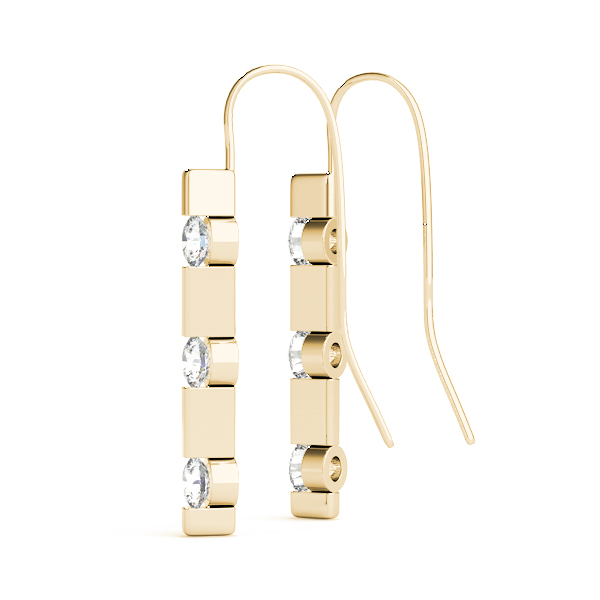   3 Stone Diamond Earrings 1/4 Carat Total Weight   (Lab-Created) 0.24 C.T.W 10K yellow, white or rose gold - view 7