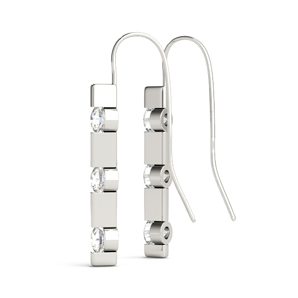   3 Stone Diamond Earrings 1/4 Carat Total Weight   (Lab-Created) 0.24 C.T.W 10K yellow, white or rose gold - view 2