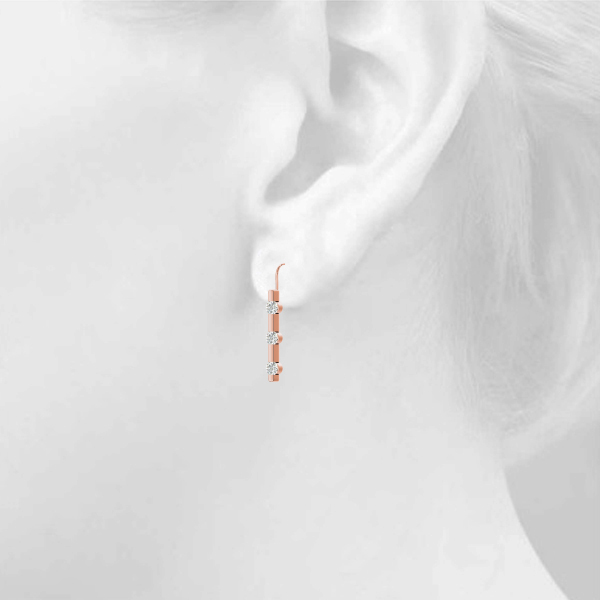   3 Stone Diamond Earrings 1/4 Carat Total Weight   (Lab-Created) 0.24 C.T.W 10K yellow, white or rose gold - view 15