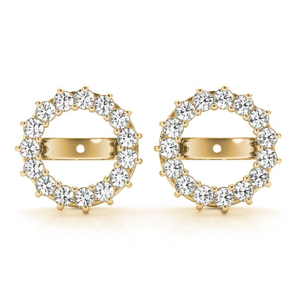   Round Halo Earring Jackets (8.2 mm) 1.25 Carat Total Weight   (Lab-Created) 1.20 C.T.W Sterling Silver yellow, white, rose - view 3