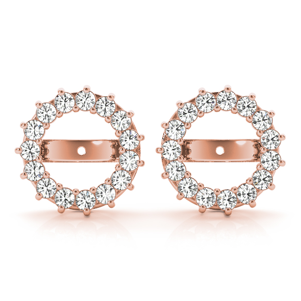   Round Halo Earring Jackets (8.2 mm) 1.25 Carat Total Weight   (Lab-Created) 1.20 C.T.W Sterling Silver yellow, white, rose - view 5