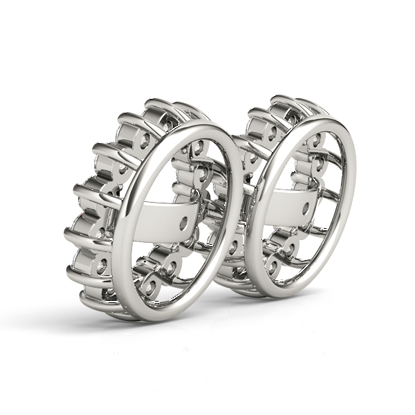   Round Halo Earring Jackets (8.2 mm) 1.25 Carat Total Weight   (Lab-Created) 1.20 C.T.W Sterling Silver yellow, white, rose - view 2