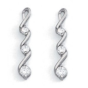 3-Stone Drop Earrings