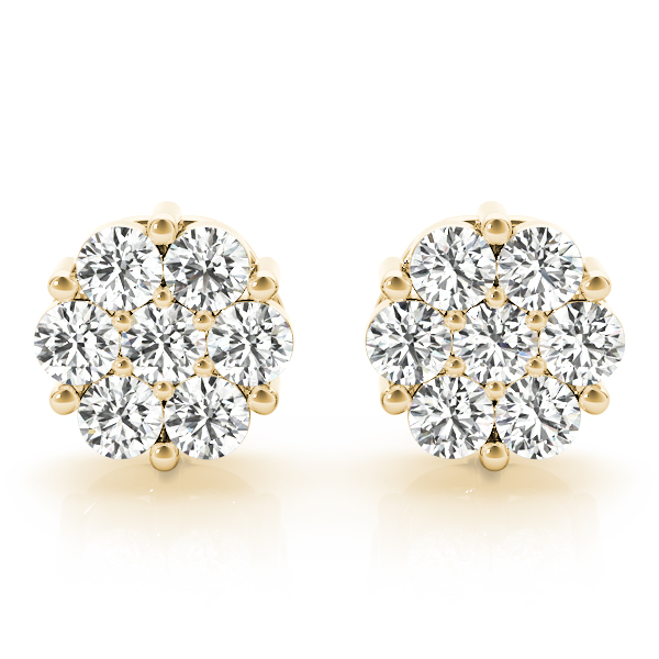   Diamond Cluster Studs Earrings 0.56 Carat Total Weight   (Lab-Created) 0.56 C.T.W 10K yellow, white or rose gold - view 6