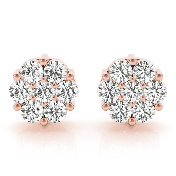   Diamond Cluster Studs Earrings 0.56 Carat Total Weight   (Lab-Created) 0.56 C.T.W 10K yellow, white or rose gold - view 11