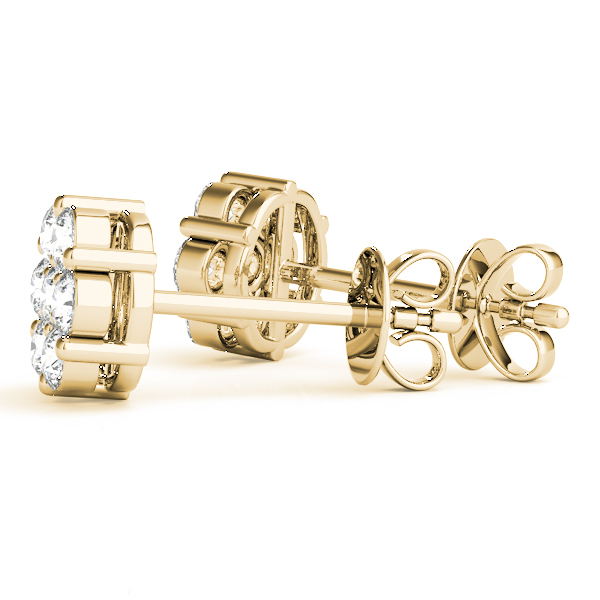   Diamond Cluster Studs Earrings 0.56 Carat Total Weight   (Lab-Created) 0.56 C.T.W 10K yellow, white or rose gold - view 7