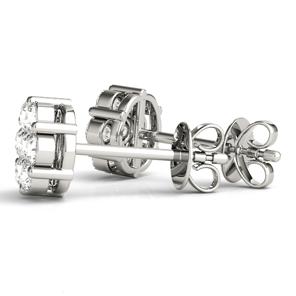   Diamond Cluster Studs Earrings 0.56 Carat Total Weight   (Lab-Created) 0.56 C.T.W 10K yellow, white or rose gold - view 2