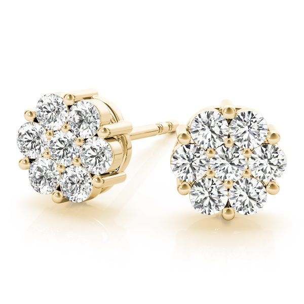   Diamond Cluster Studs Earrings 0.56 Carat Total Weight   (Lab-Created) 0.56 C.T.W 10K yellow, white or rose gold - view 8