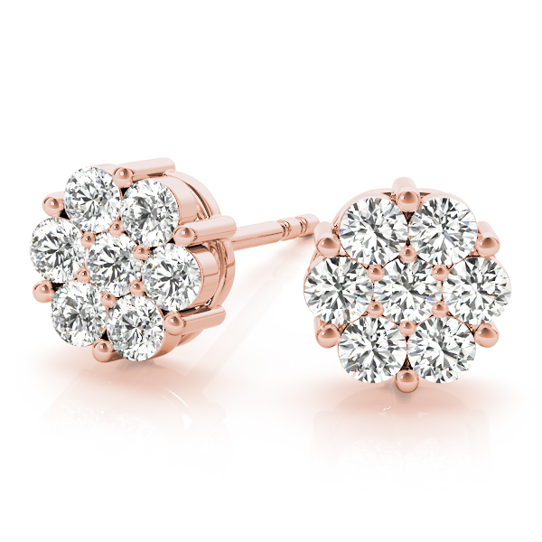  Diamond Cluster Studs Earrings 0.56 Carat Total Weight   (Lab-Created) 0.56 C.T.W 10K yellow, white or rose gold - view 13