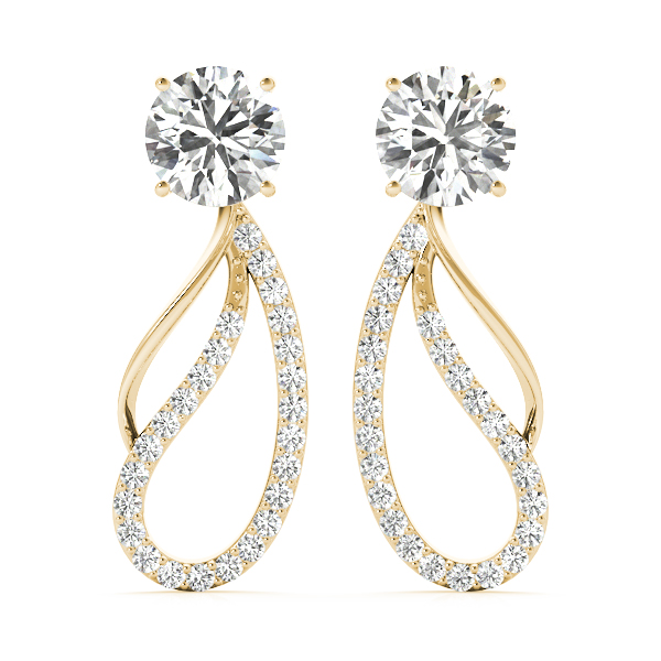   Round Pave Freeform Drop Earrings Jacket 1/3 Carat Total Weight   (Lab-Created) 0.35 C.T.W 10K yellow, white or rose gold - view 6