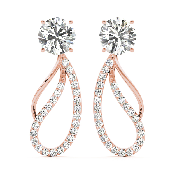   Round Pave Freeform Drop Earrings Jacket 1/3 Carat Total Weight   (Lab-Created) 0.35 C.T.W 10K yellow, white or rose gold - view 11