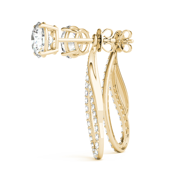   Round Pave Freeform Drop Earrings Jacket 1/3 Carat Total Weight   (Lab-Created) 0.35 C.T.W 10K yellow, white or rose gold - view 7