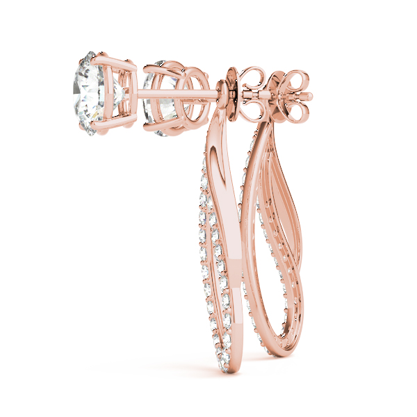   Round Pave Freeform Drop Earrings Jacket 1/3 Carat Total Weight   (Lab-Created) 0.35 C.T.W 10K yellow, white or rose gold - view 12